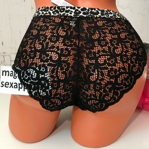 VS L BODY BY VICTORIA SUPER SOFT BIKINI PANTY LACE LEOPARD